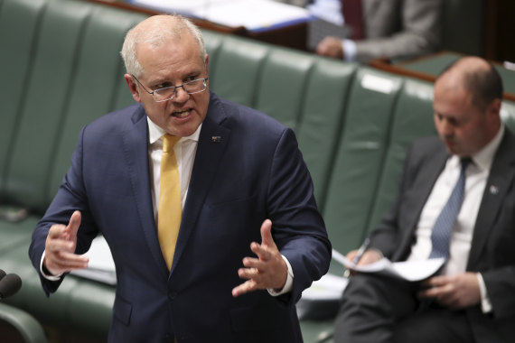 Prime Minister Scott Morrison during Question Time on October 27. 