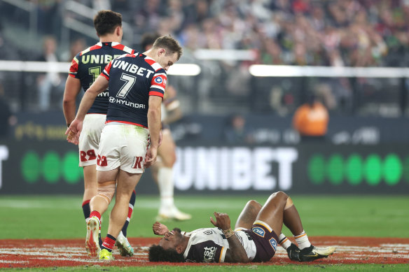Ezra Mam accused Roosters prop Spencer Leniu of directing a racial slur at him.