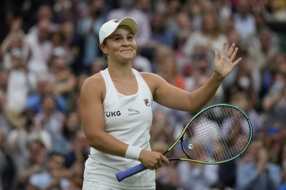 Ash Barty will take on 2018 champion Angelique Kerber in the semi-finals.