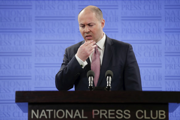 Josh Frydenberg during his May 2020 address to the National Press Club.