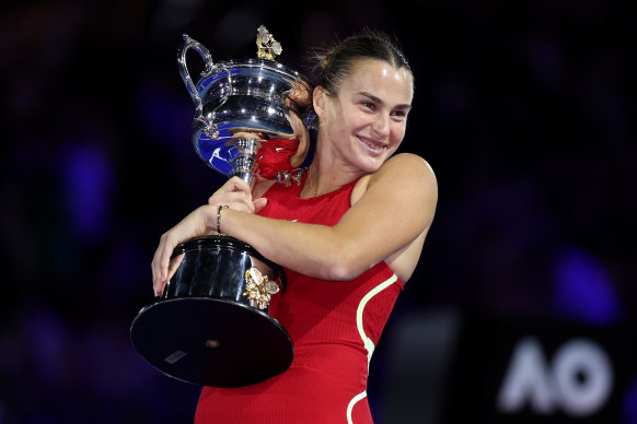 Mine now: Sabalenka was unquestionably the best women’s singles player at this Australian Open.
