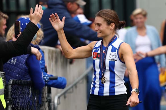 Ash Riddell dished out plenty of high-fives.