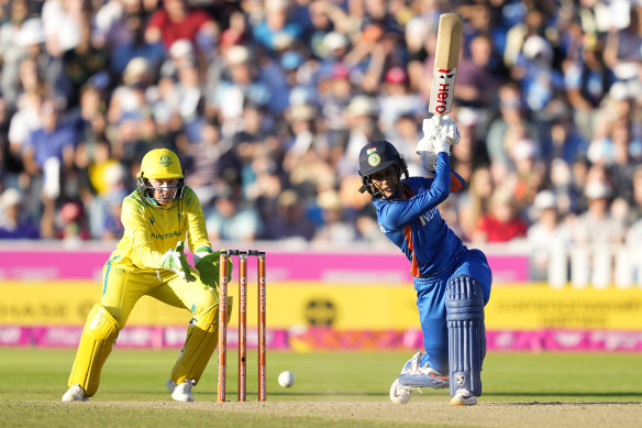 Jemimah Rodrigues batting for India against Australia at the Commonwealth Games this year.
