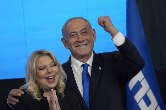 Benjamin Netanyahu ve eşi Sara, Kasım 2022'de fotoğraflandı. 