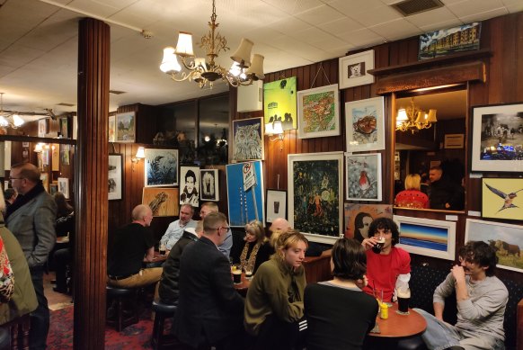 Grogan’s is known for its good craic and contemporary art.