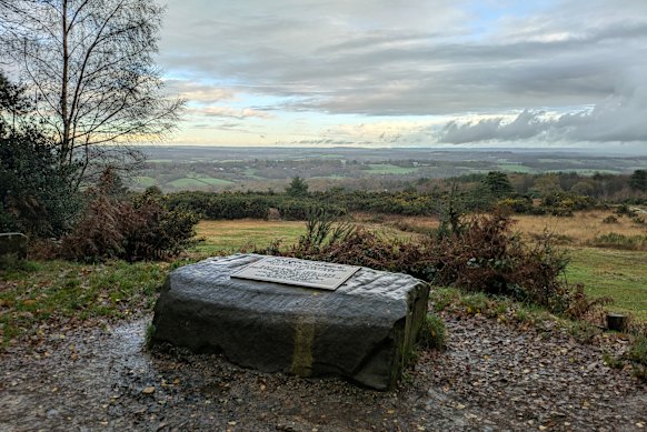 The memorial to A.A. Milne on the Winnie the Pooh Trail.