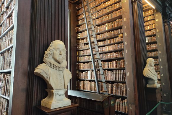 The majestic Long Room of the Old Library at Trinity College.