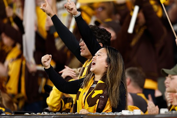 The fans fired up in the closing stages.