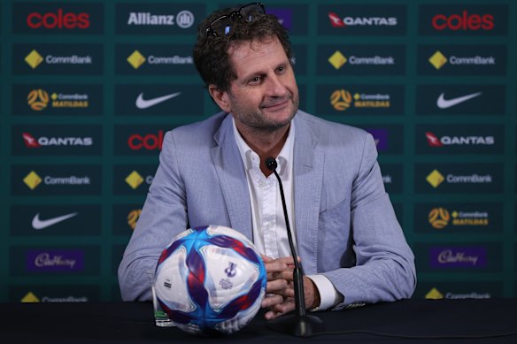 Joe Montemurro speaks with media after announcing his 2026 Asian Cup squad.