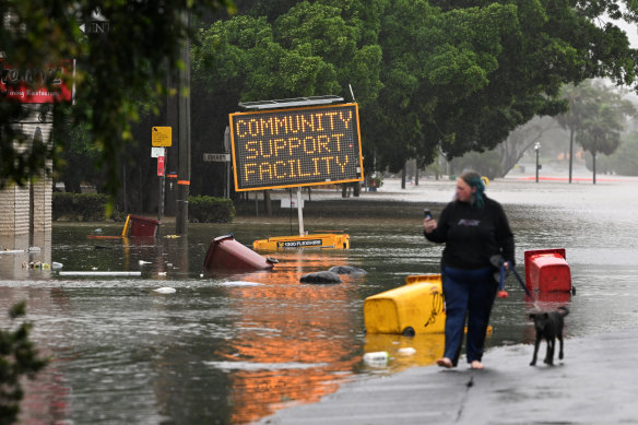 Flooding in Lismore in March 2022. 