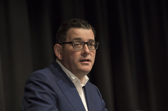 Premier Daniel Andrews announcing he was sacking Mr Somyurek in June, 2020.