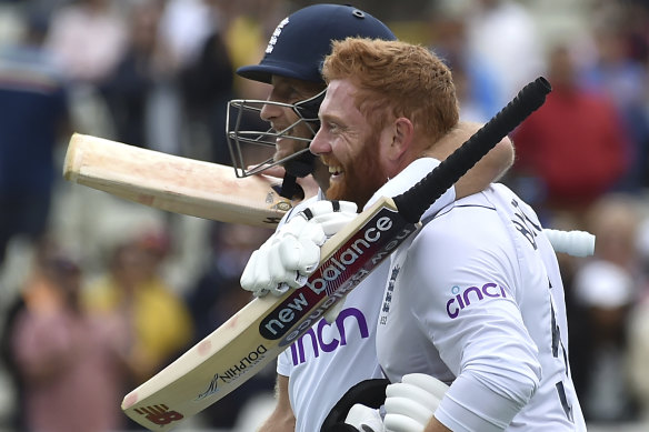 Jonny Bairstow with fellow England star, and former captain, Joe Root.