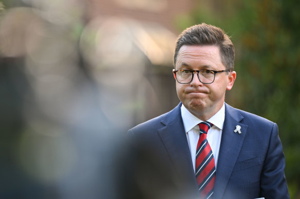 Police Minister Anthony Carbines did not respond to questions about the chief commissioner’s position.