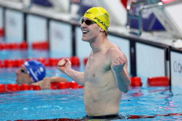 Col Pearse after seizing second place in the 200-metre individual medley.