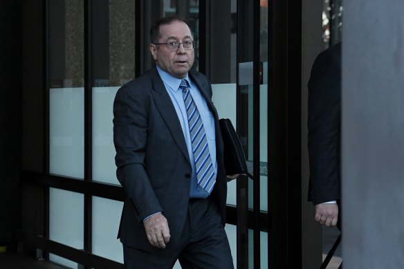 Alleged fraud co-conspirator Gordon McAndrew leaves the NSW Supreme Court.