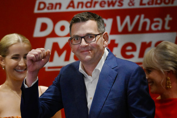 Daniel Andrews claims his historic third term as premier.
