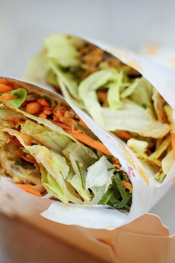 Pork floss crepes.