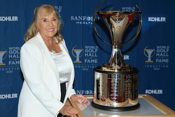 Jan Stephenson attends the World Golf Hall of Fame induction in 2022.