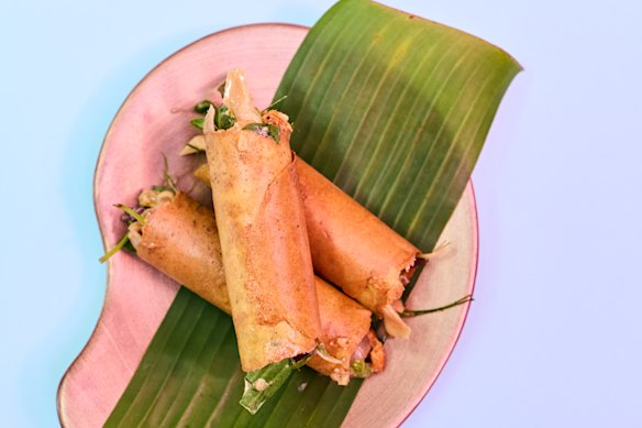 Viand will be serving sweet, salted cockerels with longans wrapped in green curry wafers and Thai basil for the Snack Series. 
