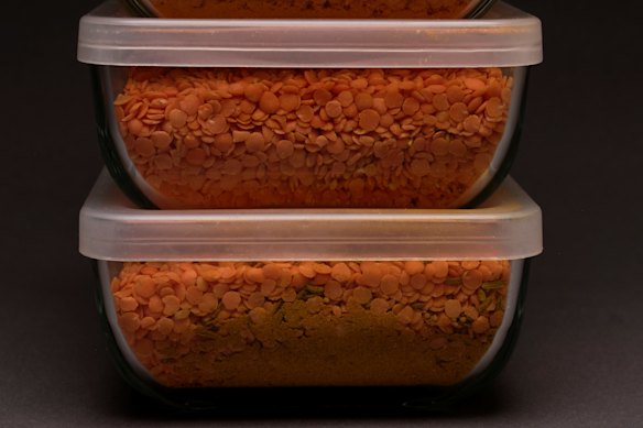 The dry ingredients for Not So Dal can be prepared in batches for easy meals. 