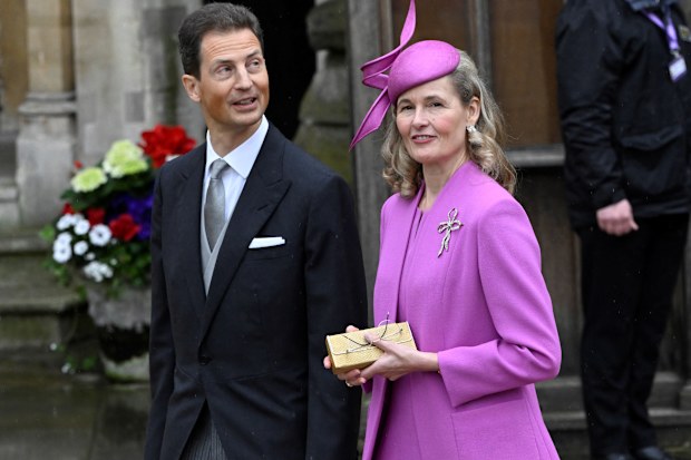 Sophie, Hereditary Princess of Liechtenstein and Alois, Hereditary Prince of Liechtenstein arrive to attend Britain's King Charles and Queen Camilla coronation ceremony at Westminster Abbey, in London, Britain May 6, 2023. 