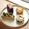 Towa's tea-flavoured treats include an oolong financier with macadamia praline and tofu cream (bottom right).
