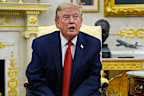 Donald Trump speaks in the Oval Office.