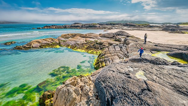 Natural harbour Derrynane Beach on the Ring of Kerry in County Kerry, Ireland. 