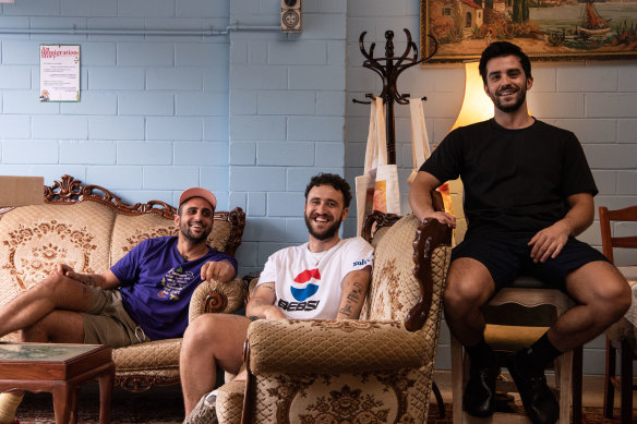 Baba’s Place co-owners Jean-Paul El Tom, Alex Kelly and James Bellos.