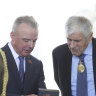Brendan Nelson with Kerry Stokes, who is financially backing Ben Roberts-Smith’s defamation defence.
