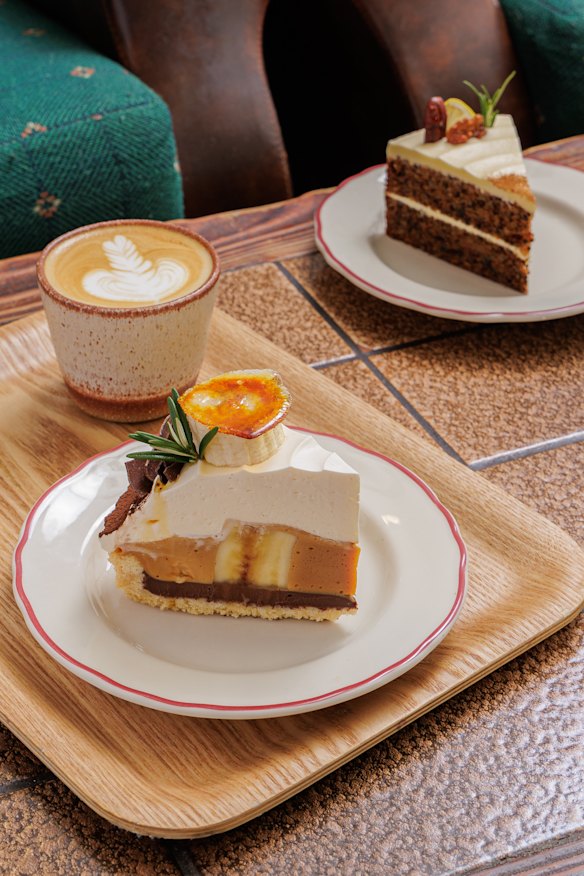 Settle in on the retro couches for coffee and cake.