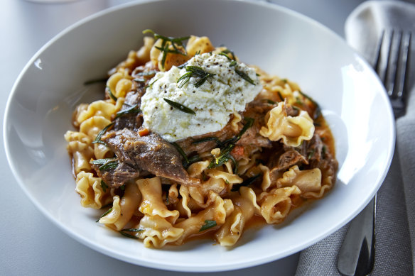 Go-to dish: Gigli pasta with lamb ragu and ricotta.