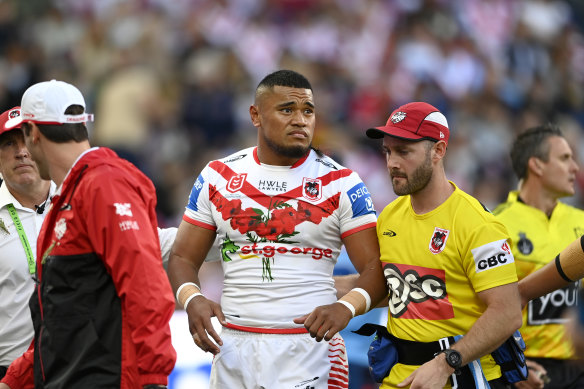 Moses Suli was concussed in the first tackle of the Anzac Day clash.