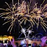 Fireworks display over Elizabeth Quay in Perth.