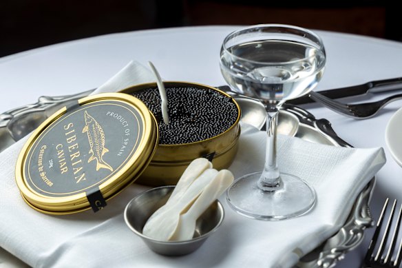 Caviar bumps and mini martinis are $12 each at Gigi.