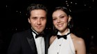 Brooklyn Beckham, left, and Nicola Peltz attend the Victoria Beckham Spring/Summer 2025 collection presented in Paris in September 2024.