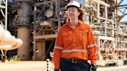 Woodside CEO Meg O’Neill at Karratha Gas Plant.