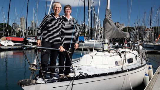 Two-handed crew of Currawong, Kathy Veel, 70, and Bridget Canham, 62.
