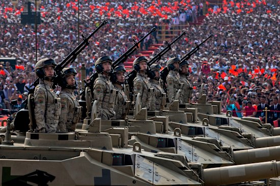 Chinese soldiers stage a united show of force at the 70th Anniversary of the founding of the People’s Republic of China in 1949.