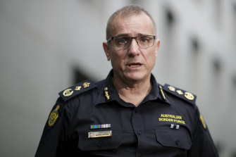 Australian Border Force boss Michael Outram says there was no way for his agency to know that Monica Hao was an ICAC witness.