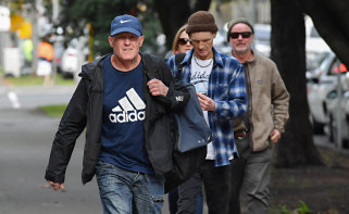 Kevin Knowles (left) arriving at the Coroners Court in June 2019.
