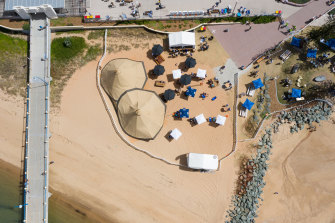 Pop-up beach bars and tipis at the Moreton Bay Food + Wine Festival.
