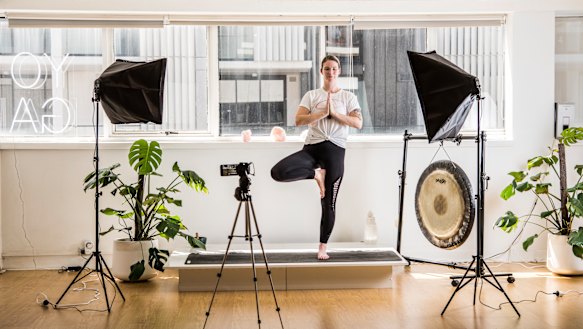 Casey Castro is offering live streaming at her yoga studio. 