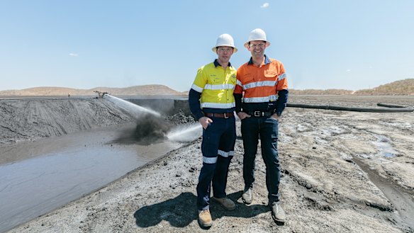 New Century Resources managing director Patrick Walta with Minister for Resources Matt Canavan at the Century Mine’s reopening event in September 2018. 