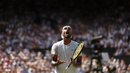 Nick Kyrgios during last year’s Wimbledon final.