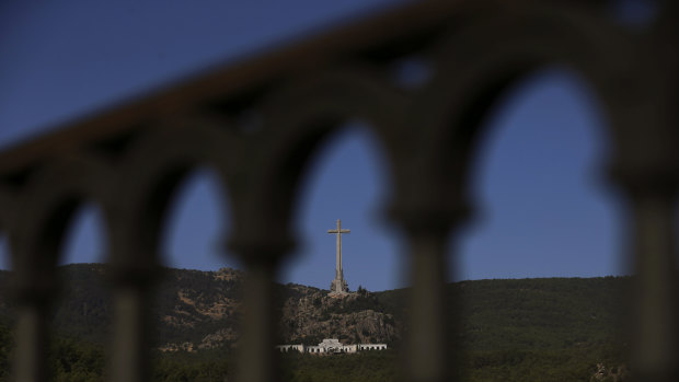 The Valley of the Fallen monument is seen at El Escorial Madrid.