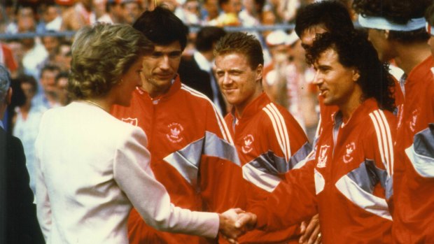 Glory days: Craig Johnston meets Princess Diana before the 1986 FA Cup final.