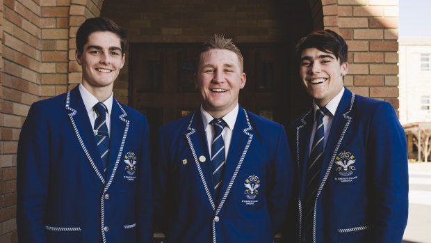 St Edmund's College students (from left) Noah Wright, Zane Hogan and Matt Winchester. 