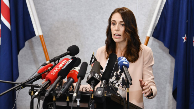 New Zealand Prime Minister Jacinda Ardern speaks to the media on Friday.