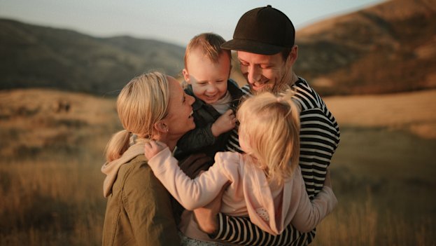 Family time: Joe and Renae Ingles with 'The Twingles', Jacob and Milla.